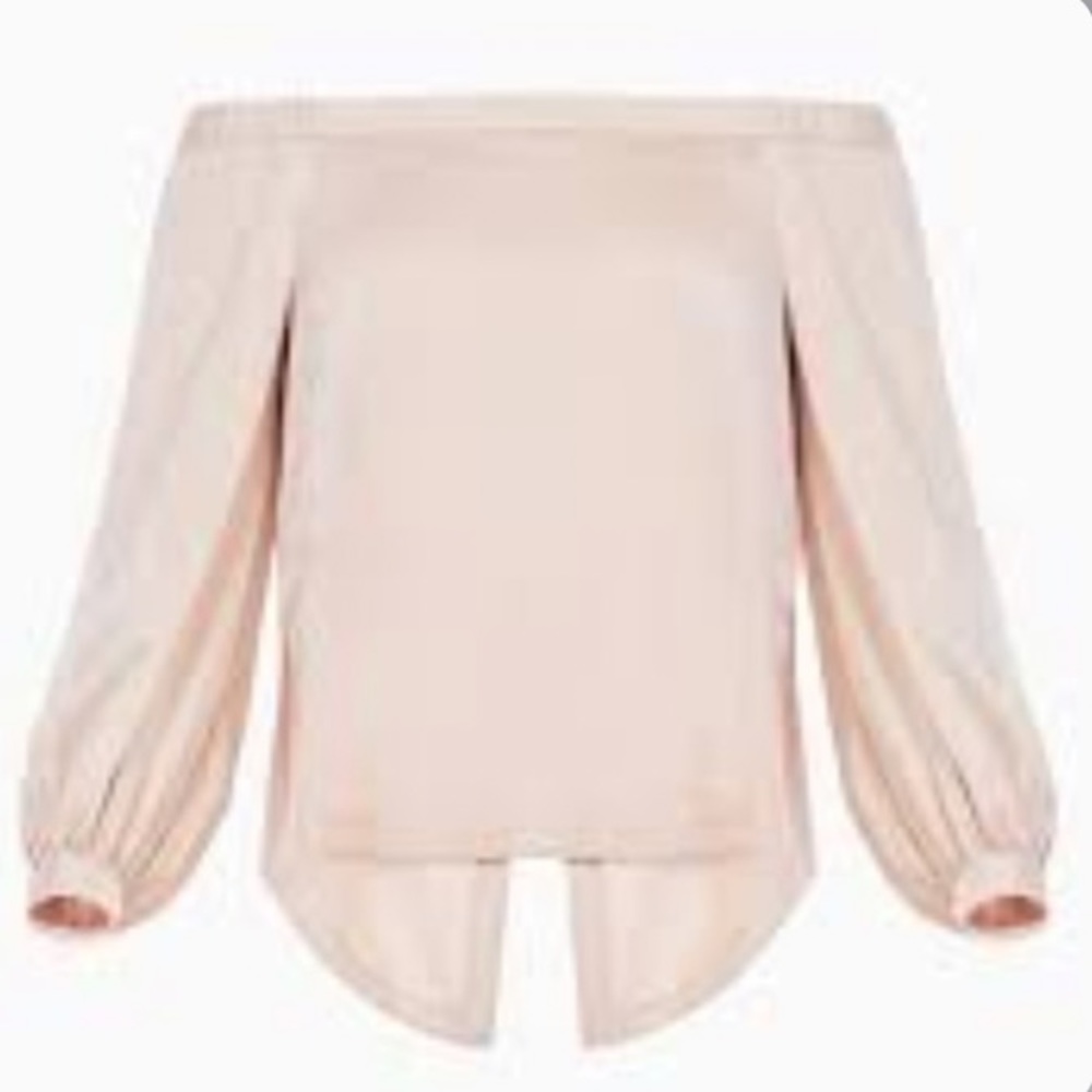 BCBG MAXAZARIA “Marrisol” Blush Off-Shoulder Top